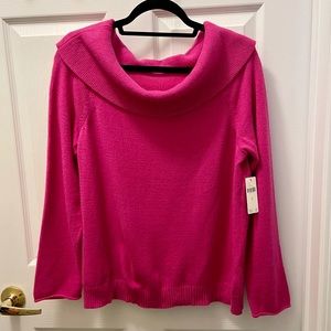 Anthropologie Pink Cowl Neck Sweater